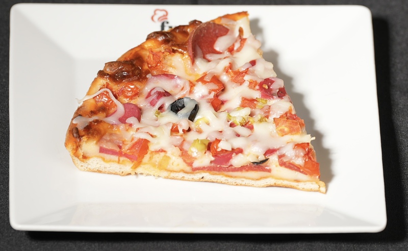 Mixed pizza slice